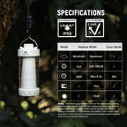 Wurkkos CL01 Camping Lantern 550LM Rechargeable LED Flashlight Waterproof EDC Work Light RGB Torch Power Bank Mini Magnetic Lamp