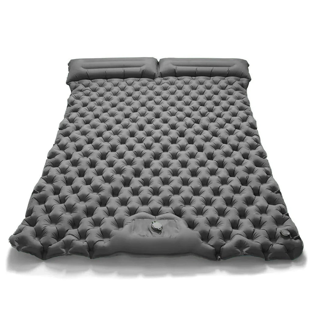 Double Inflatable Camping Mattress – Ultralight Folding Sleeping Pad with Built-in Pump