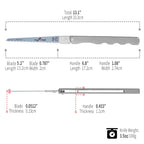 Safety Lock Folding Pocket Saw,6.8" Titanium Handle,High Carbon Steel Blade