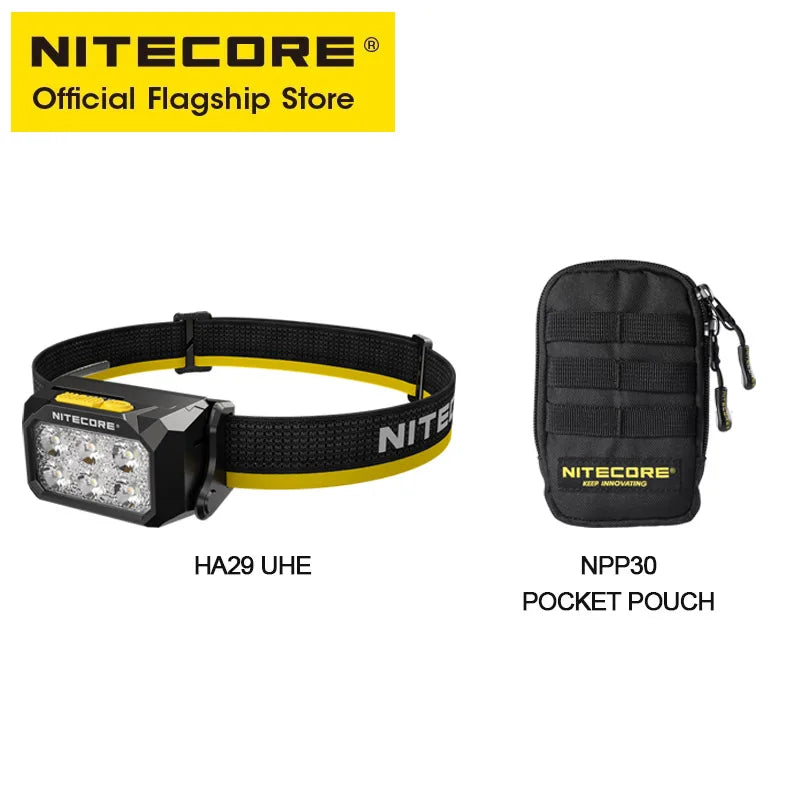 NITECORE HA29 UHE Outdoor Headlamp 3 Color Temperatures 1200 Lumens Led Headlight HLB2500 Battery for Night Run Cold Resistant