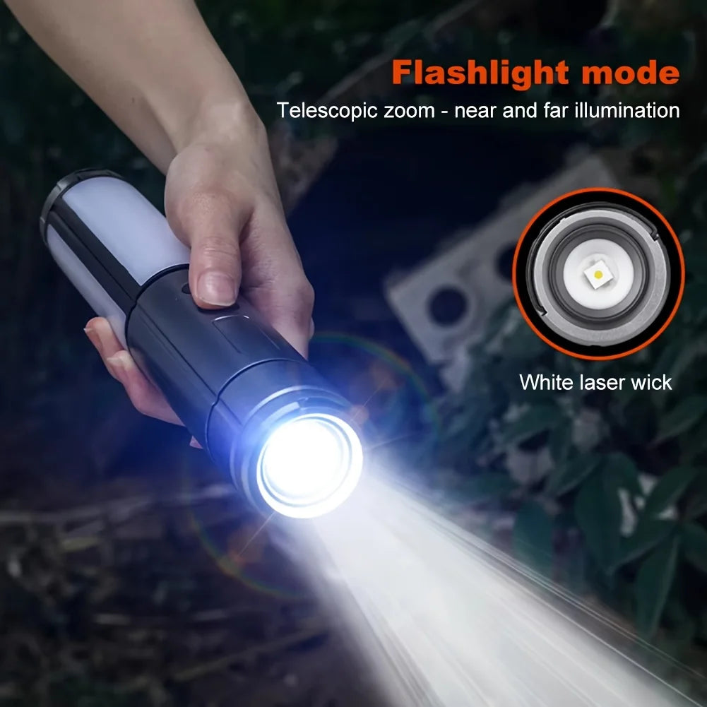 Folding Camping Light Portable Telescopic Lanterns USB Rechargeable 8000mAh Outdoor Waterproof Power Bank Lamp With Triangle Sta
