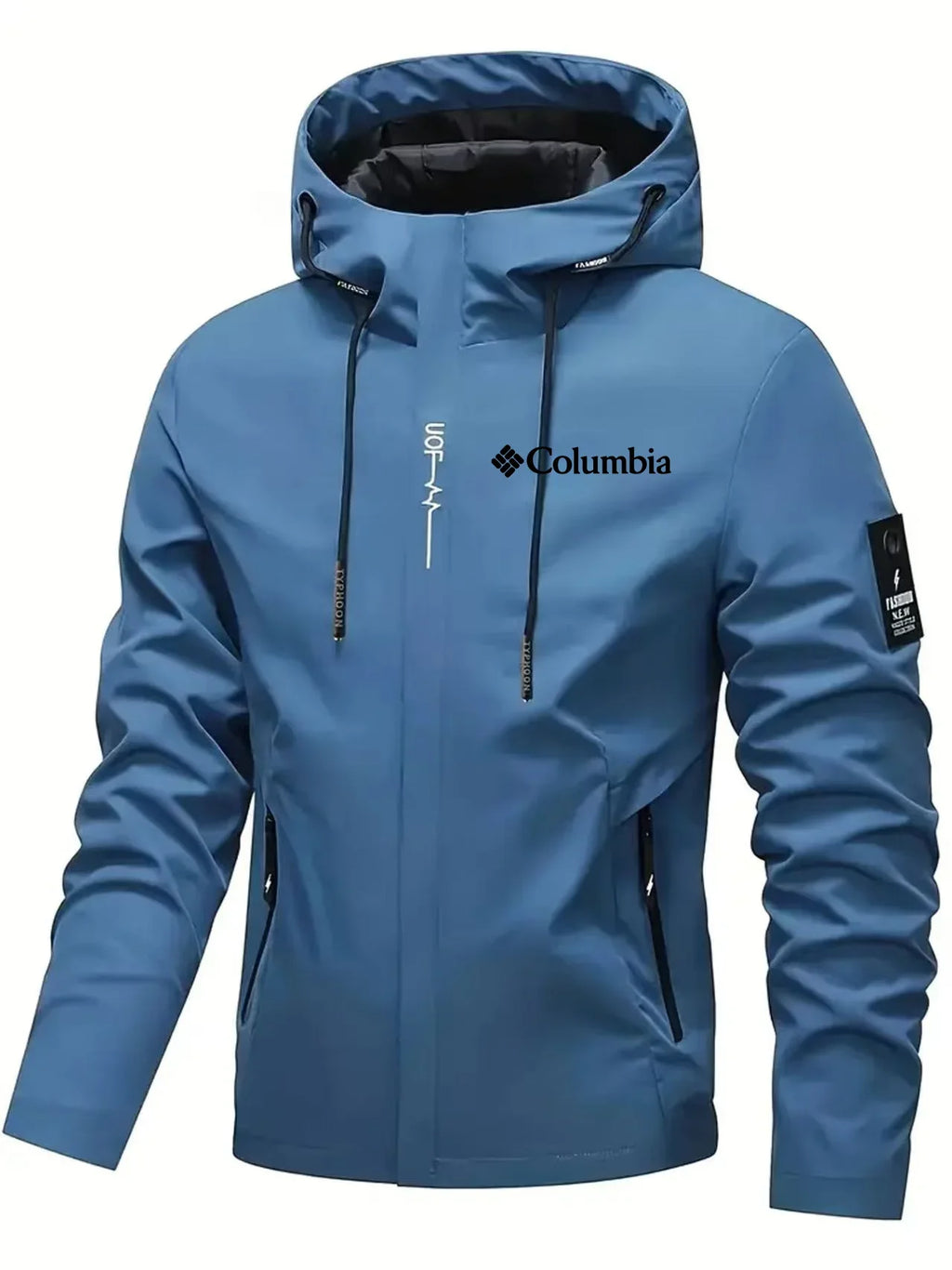 Men's Casual Loose Zip Up Hooded Jacket Fashion Streetwear Outdoor Sports Hiking Jogging Windbreaker Coat