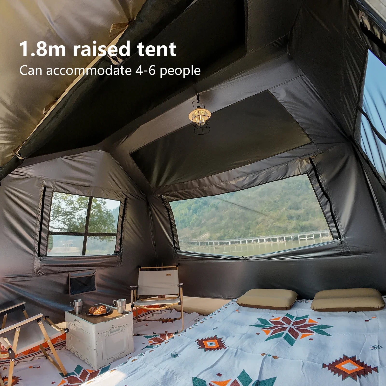 BISINNA One-touch Ridge Type Tent Titanium Glue 3-4 Person