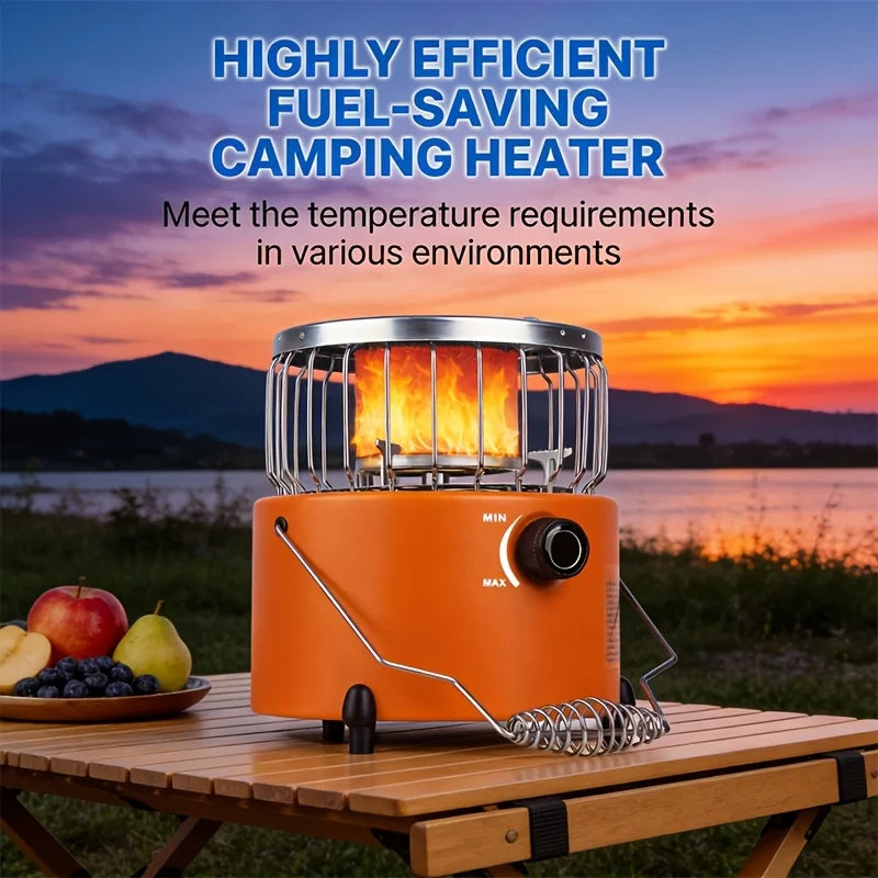 2in 1 Portable Propane Heater & Stove, 3680BTU-9000BTU, Outdoor Heater Gas Stove with Ignition