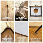 Canvas Bell Tent Yurt Tent 4 Seasons for Camping 100% Cotton Glamping Tents with Stove Jack Family Camping Outdoor Hunting Part
