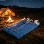 Adult Double Sleeping Bag With Pillow Warm Lightweight Portable Camping Gear