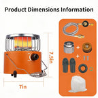 2in 1 Portable Propane Heater & Stove, 3680BTU-9000BTU, Outdoor Heater Gas Stove with Ignition