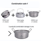 Boundless Voyage Titanium Kettle, Pot & Frying Pan Combo Set