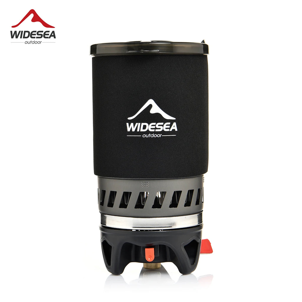 Widesea Camping Cooking System with Heat Exchanger Outdoor Gas Stove Burner Tourist Coffee Pot Cup