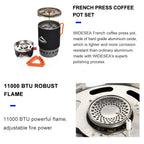 Widesea Camping Cooking System with Heat Exchanger Outdoor Gas Stove Burner Tourist Coffee Pot Cup