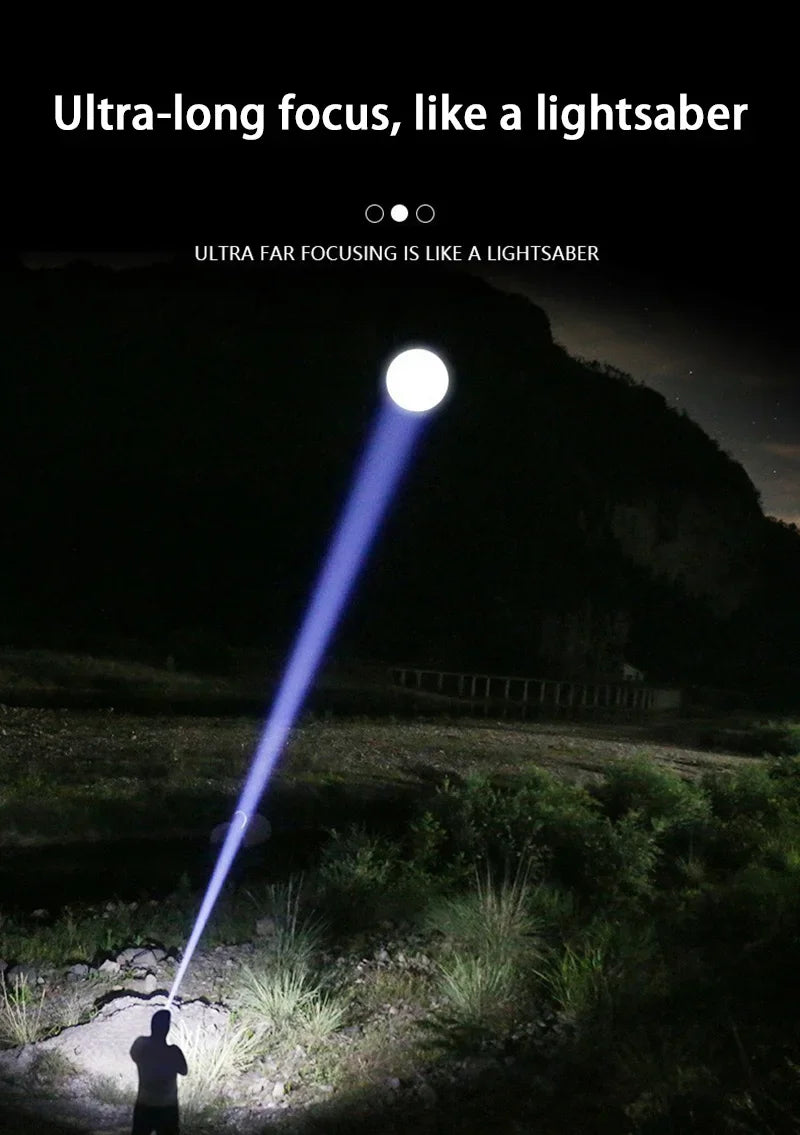 Lenovo 1000000LM Super Bright LED Flashlight Rechargeable USB-C Digital Display IPX8 Waterproof Long Lasting Camping Emergency
