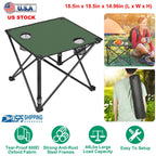 Portable Folding Camping Table with Cup Holders & Carry Bag