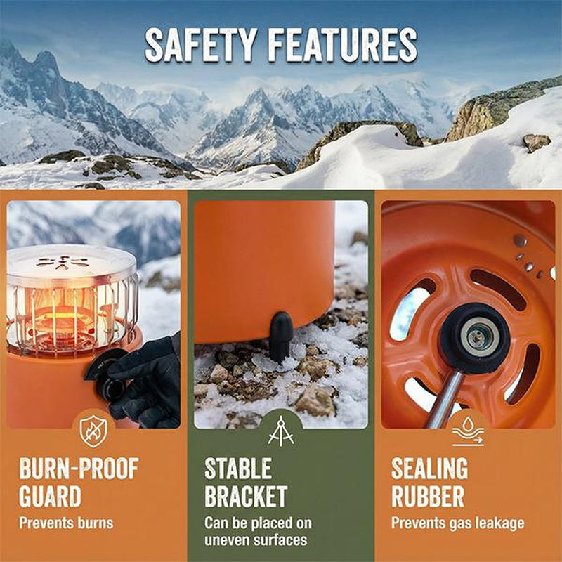 2-In-1 Portable Propane Heater & Camping Stove, 9000 BTU Outdoor Portable Heater, Adjustable Flames and Vents, Propane Stove for Patio, Ice Fishing, Backpacking, Hunting, Survival, Winter Storm Emergency Power Outage Heater