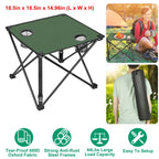 Portable Folding Camping Table with Cup Holders & Carry Bag