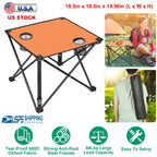 Portable Folding Camping Table with Cup Holders & Carry Bag