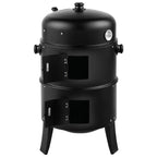 Outdoor Charcoal Smoker Grill – Portable Barrel BBQ Cooker Black