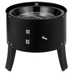Outdoor Charcoal Smoker Grill – Portable Barrel BBQ Cooker Black