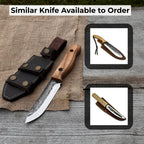 Hand-Forged Bushcraft Knife, 10 cm (3.9 in) Blade with Leather Sheath