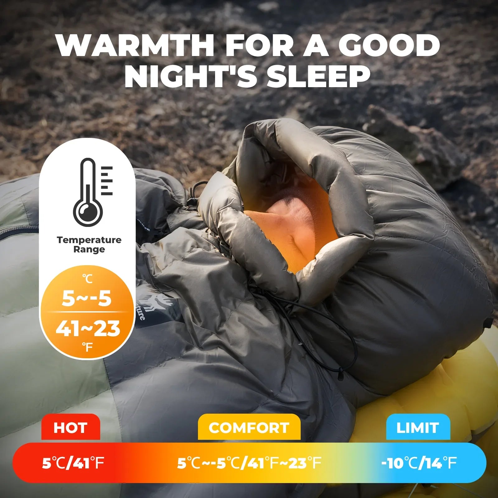 650 Fill Power Mummy Mixed Down Waterproof Sleeping Bag