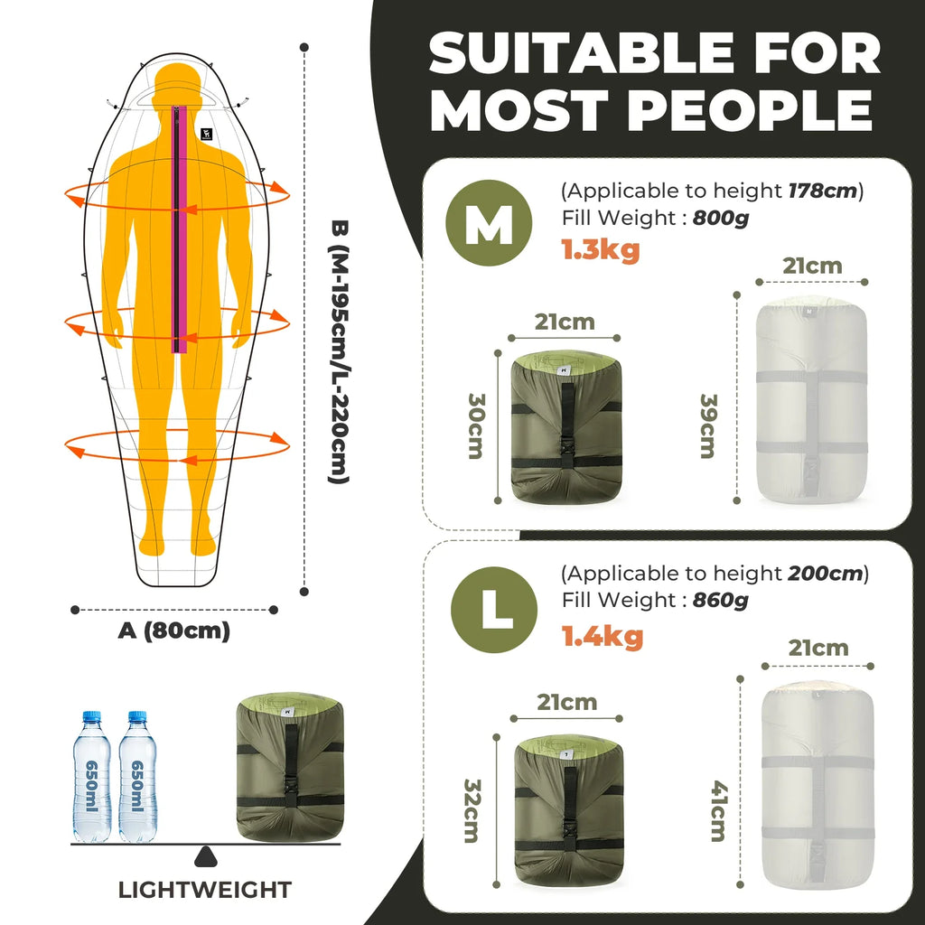 650 Fill Power Mummy Mixed Down Waterproof Sleeping Bag