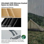 Ultralight Tent Rodless Rainproof Easy Setup for Outdoor Camping