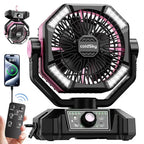 Rechargeable Portable Fan, 8 Speed, 4 LED Lantern, 20000mAh Battery