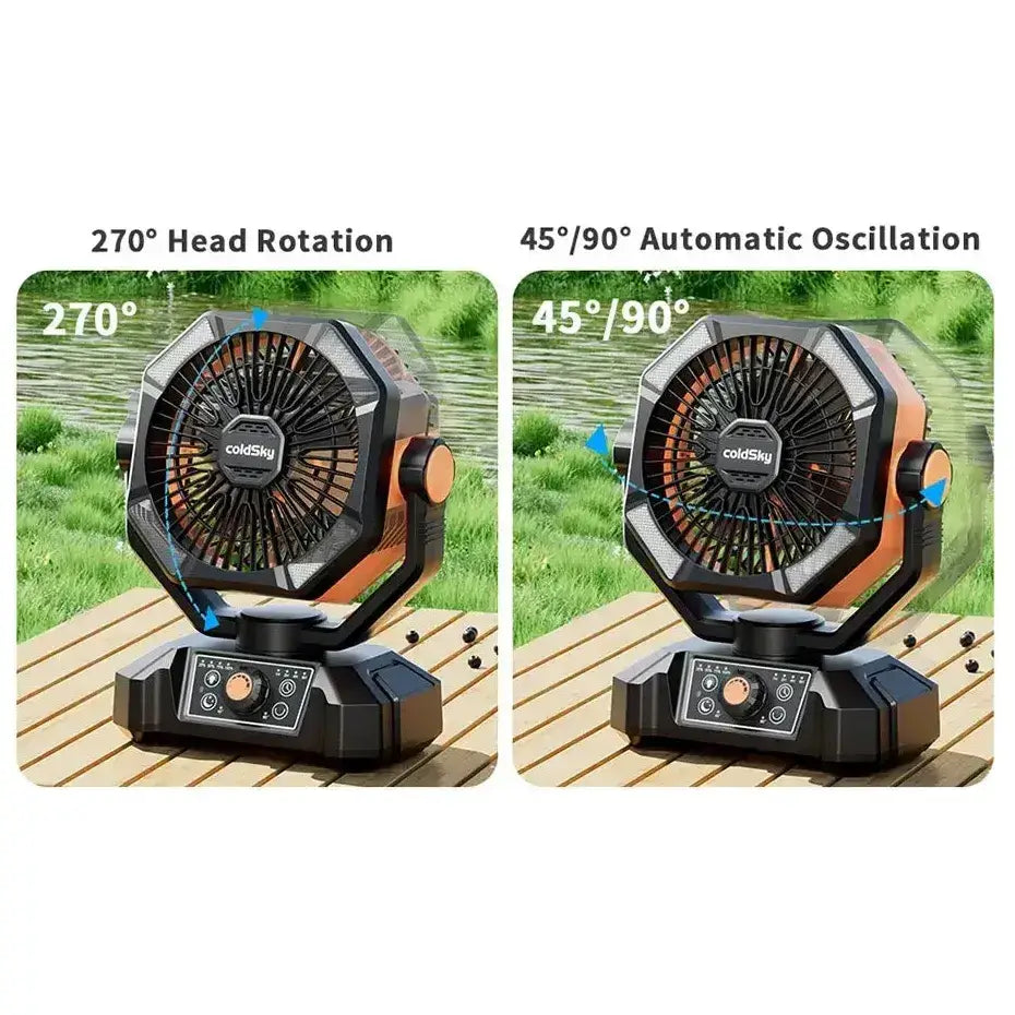 Rechargeable Portable Fan, 8 Speed, 4 LED Lantern, 20000mAh Battery