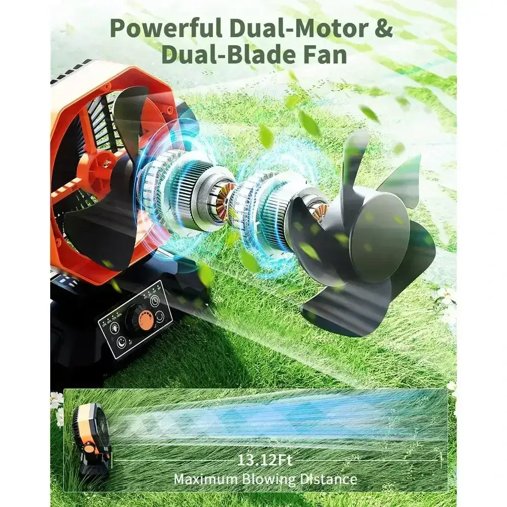 Rechargeable Portable Fan, 8 Speed, 4 LED Lantern, 20000mAh Battery