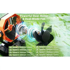 Rechargeable Portable Fan, 8 Speed, 4 LED Lantern, 20000mAh Battery