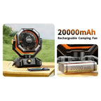 Rechargeable Portable Fan, 8 Speed, 4 LED Lantern, 20000mAh Battery
